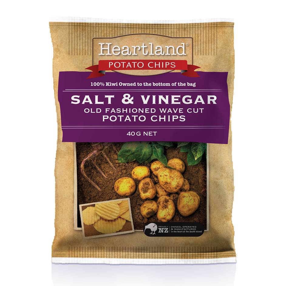 Heartland Salt & Vinegar Chips 40g x 24ct
