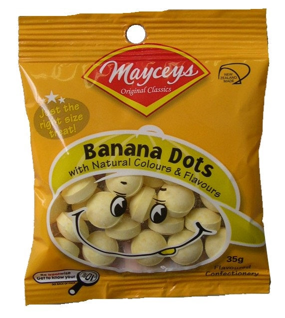 Mayceys 35g Smiley Banana Dots x 24ct