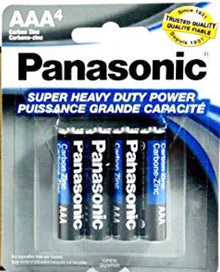 Batteries - Panasonic AAA 4 pack