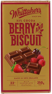 Whittakers Blocks 250g Berry Biscuit x 12ct
