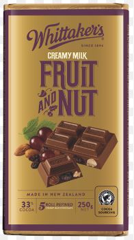 Whittakers Blocks 250g Fruit & Nut x 12ct